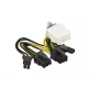 0,05 m 8 kontaktų į 2x 6+2 kontaktų GPU laidas G291-281 CBL-PWEX-1040