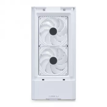 MidiTower PC korpusas Lian Li LANCOOL 207 — baltas, permatomas skydelis, palaiko ATX/MicroATX/MiniITX, be maitinimo bloko