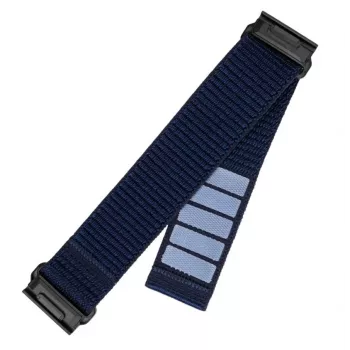 Pakaitinis sportinis dirželis FIXED, skirtas Garmin QuickFit 22 mm — tamsiai mėlynas nailonas, 160–210 mm