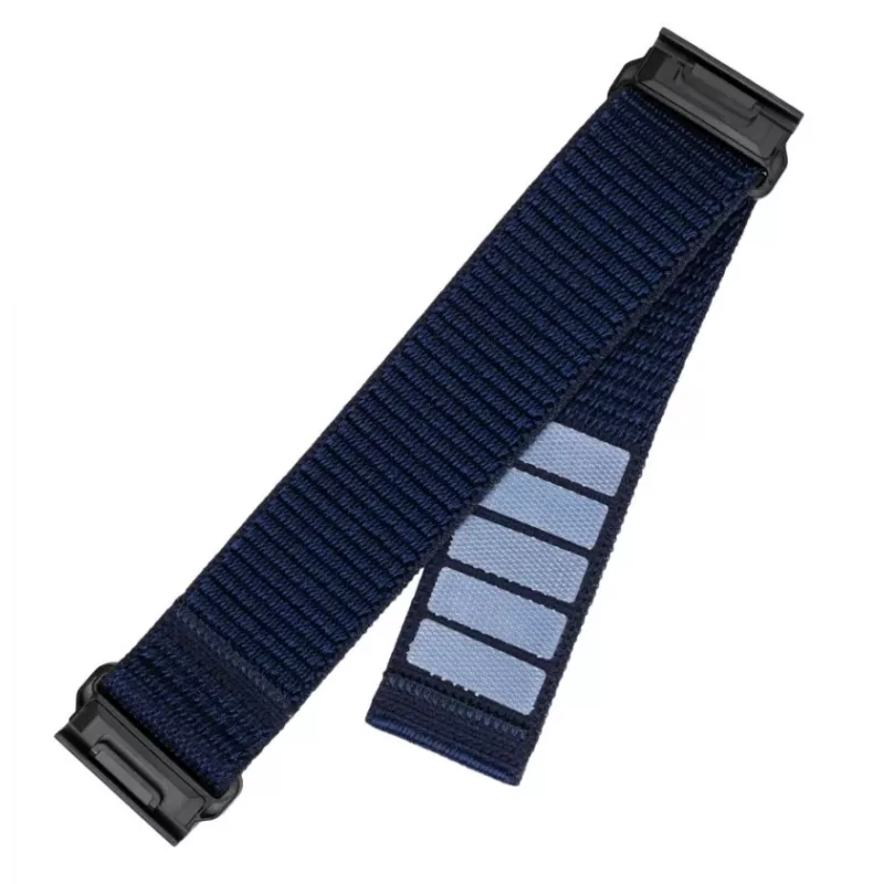 Pakaitinis sportinis dirželis FIXED, skirtas Garmin QuickFit 22 mm — tamsiai mėlynas nailonas, 160–210 mm