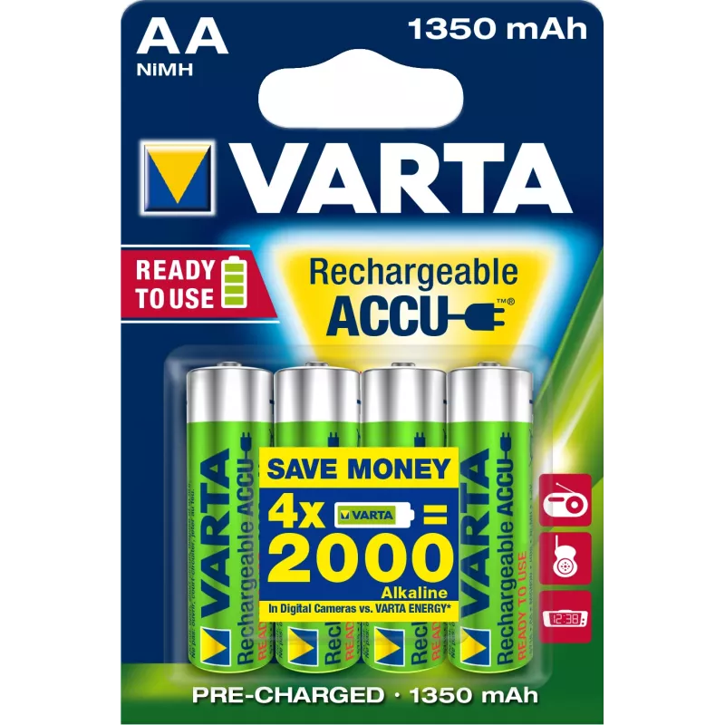 Varta Ready2Use HR06 1350 mAh nikelio-metalo hidrido 1350mAh įkraunama baterija (56746101404)