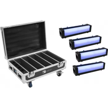 Eurolite rinkinys iš 4x AKKU Bar-6 Glow QCL su įkrovimo dėklu