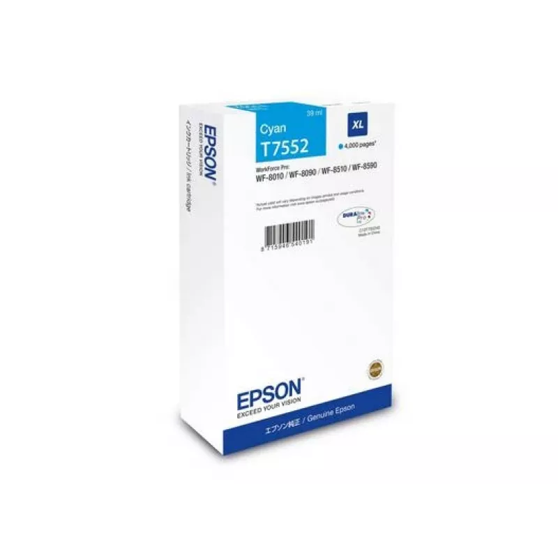 Rašalo kasetė Epson C13T75524N (Originali, XL didelio našumo) Žydra, skirta WF-8XXX serijai