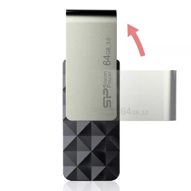 Silicon Power Blaze B30 USB atmintinė 64 GB USB Type-A 3.0 (3.1 Gen 1) Juoda