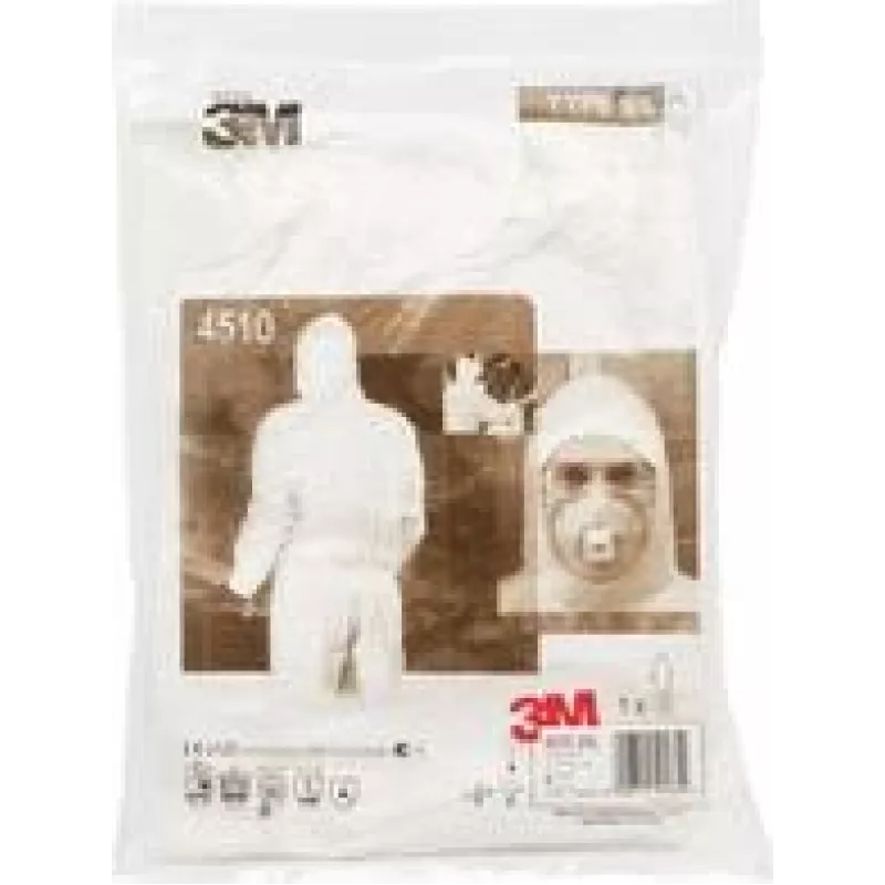 Apsauginis kombinezonas 3M 4510XL, vienkartinis, dydis XL, baltas