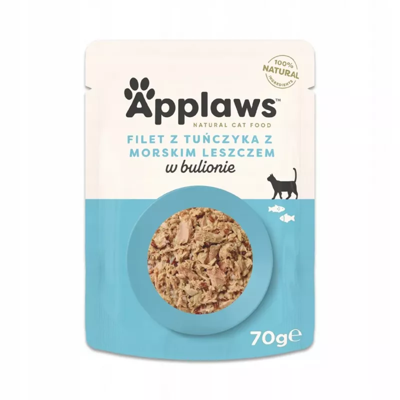 Šlapias kačių maistas Applaws Tuna Fillet with Seabream 70 g — suaugusiems, 16% baltymų, 1% riebalų, be glitimo ir sojos, paketėlis