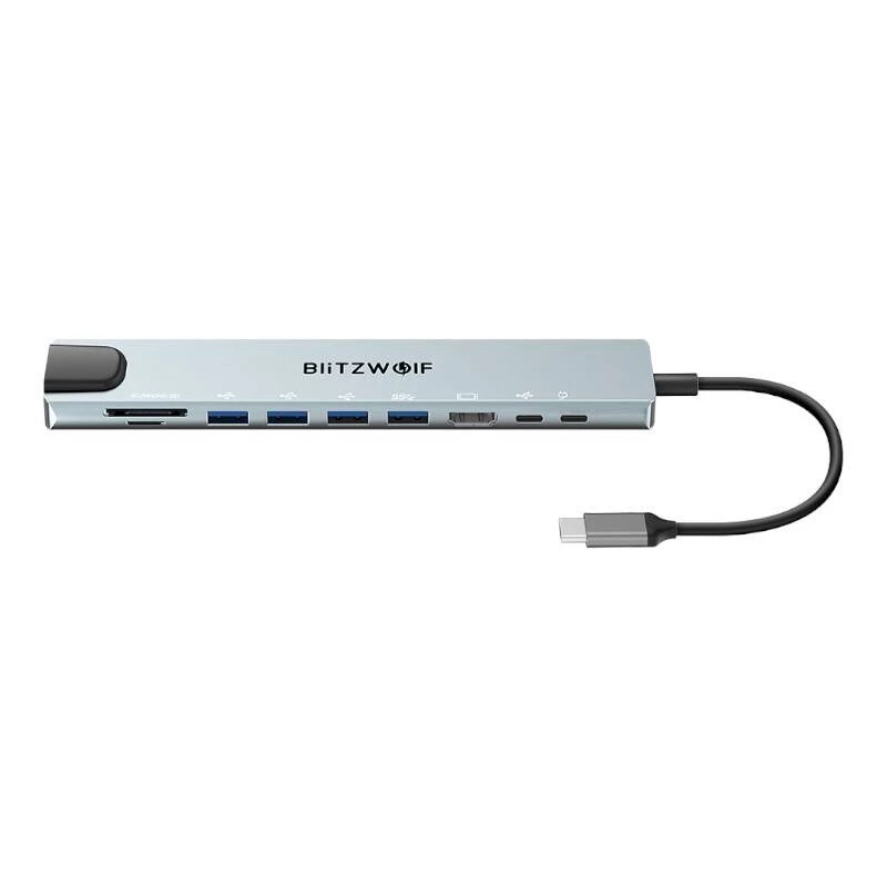 Dokingo stotelė Blitzwolf BW-TH5 10in1 USB-C (sidabrinė)