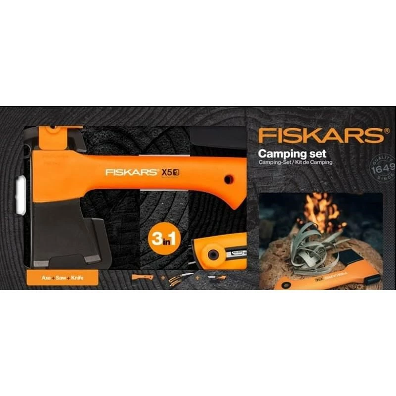 FISKARS AXE HATCHET X5 - XXS + PEILIS + PJŪKLAS