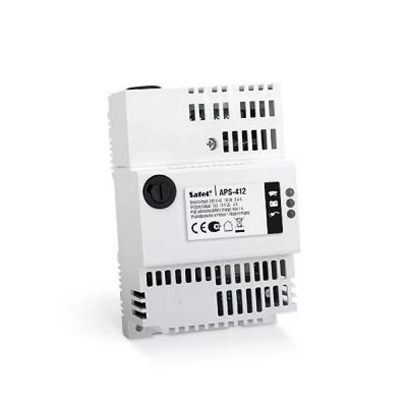 Nepertraukiamo maitinimo šaltinis SATEL APS-412 12 V 4 A, kompaktiškas pilkas, 77×59×122 mm