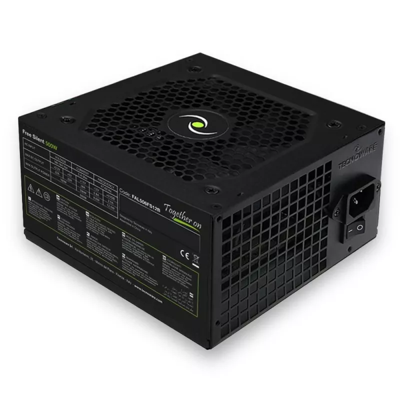 Maitinimo blokas TECNOWARE Free Silent 500 W — ATX, 20+4 kontaktų, 120 mm ventiliatorius, 86 % efektyvumas