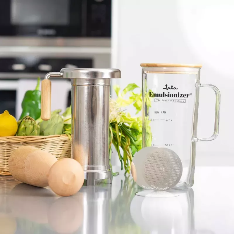 Emulsifikatorius Jata JEEM2450 — stalviršinis virtuvės prietaisas emulsavimui ir maišymui