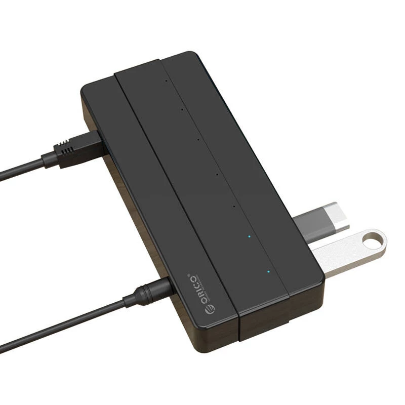 USB šakotuvas ORICO H7928-U3-V1 7 prievadų USB 3.0, juodas, atskiri maitinimo jungikliai