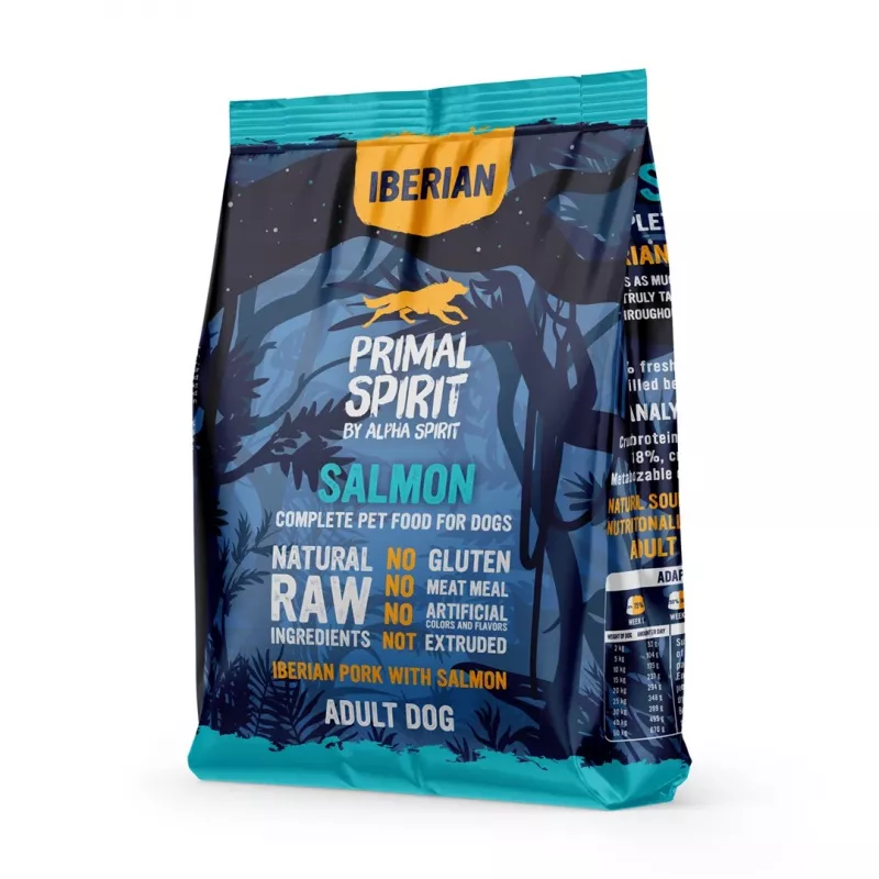 PRIMAL SPIRIT Iberian 70% lašišos – pusiau drėgnas šunų ėdalas – 1 kg