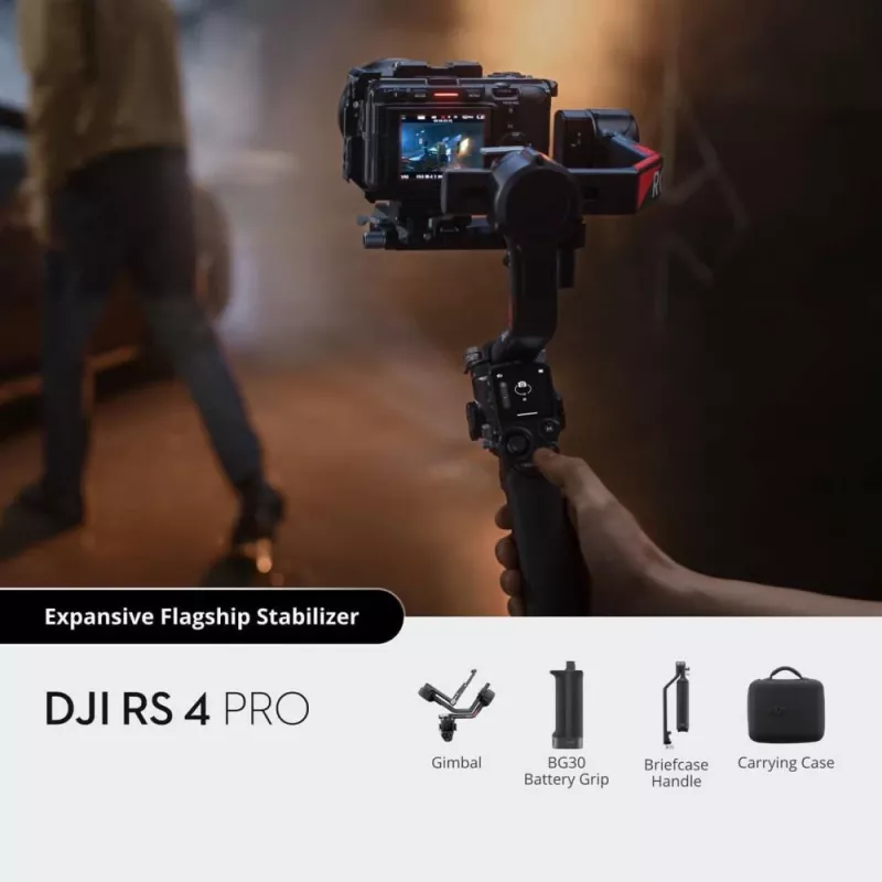 Rankinis kameros stabilizatorius DJI RS 4 Pro juodas anglies pluoštas 360° pasukamas
