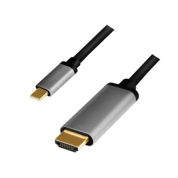 LogiLink CUA0101 USB 3.2 Gen1 Type-C į HDMI-A laidas 1,8 m juoda pilka