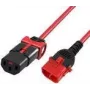 ACT Powercord C13 IEC Lock+ - C14 IEC Lock dvigubas fiksavimas raudonas 3 m, PC3617