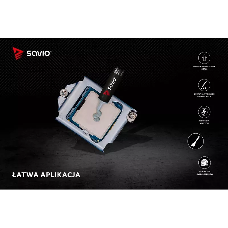 Termo pasta SAVIO TG-03 13,5 W/m·K, 2 g — terminio sąsajos junginys