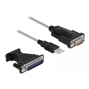 DeLOCK adapteris USB 2.0 Type-A į nuoseklųjį RS-232 D-Sub 9 + D-Sub 25
