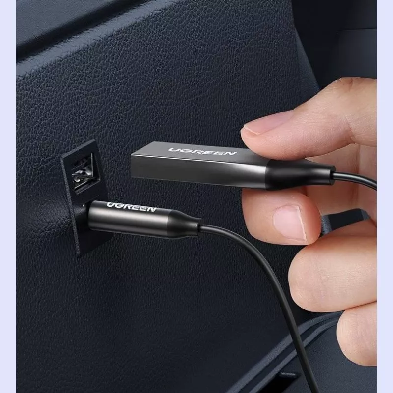 UGREEN CM309 Bluetooth 5.0 USB garso imtuvas su 3,5 mm AUX lizdu, juodas, 20–20000 Hz