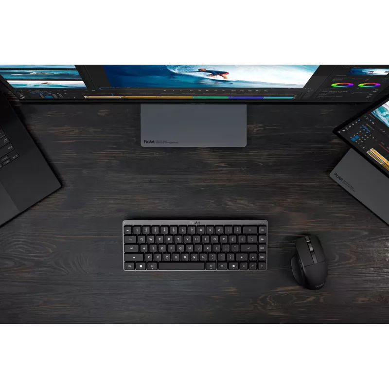 Klaviatūra ASUS ProArt KD300 65% mechaninė RGB, USB + RF belaidė + Bluetooth, juoda