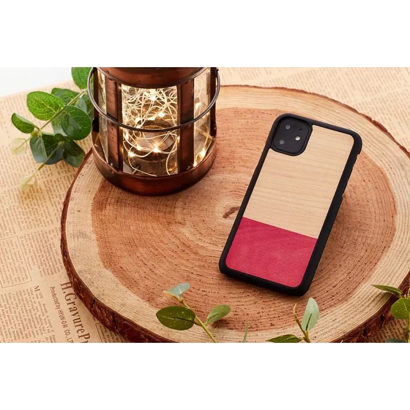 Išmaniojo telefono dėklas „man and wood“ skirtas „iPhone 11“ – juodas, asimetriškas dizainas