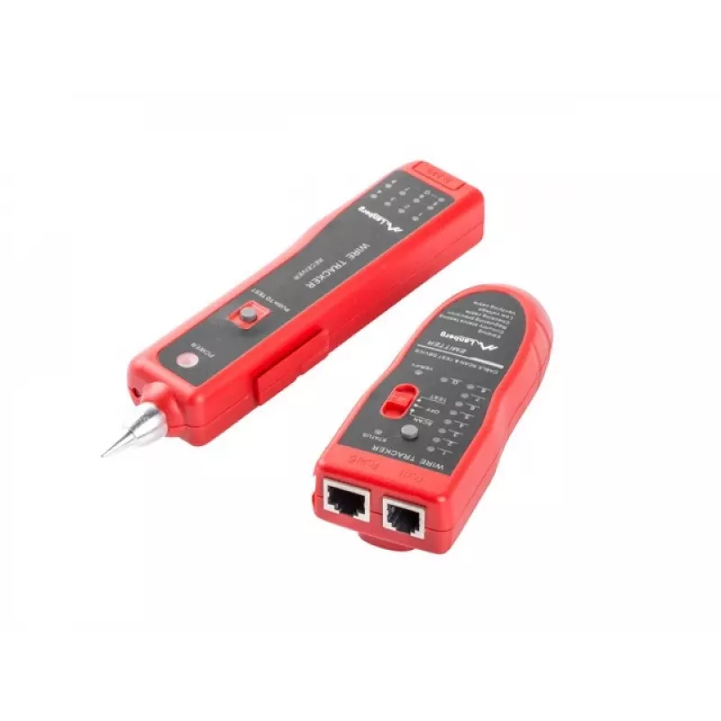 LANBERG tinklo kabelių testeris NT-0501 — RJ-11/RJ-12/RJ-45 palaikymas, maksimalus ilgis 250 m, įmontuota baterija, LED indikatoriai, juodas