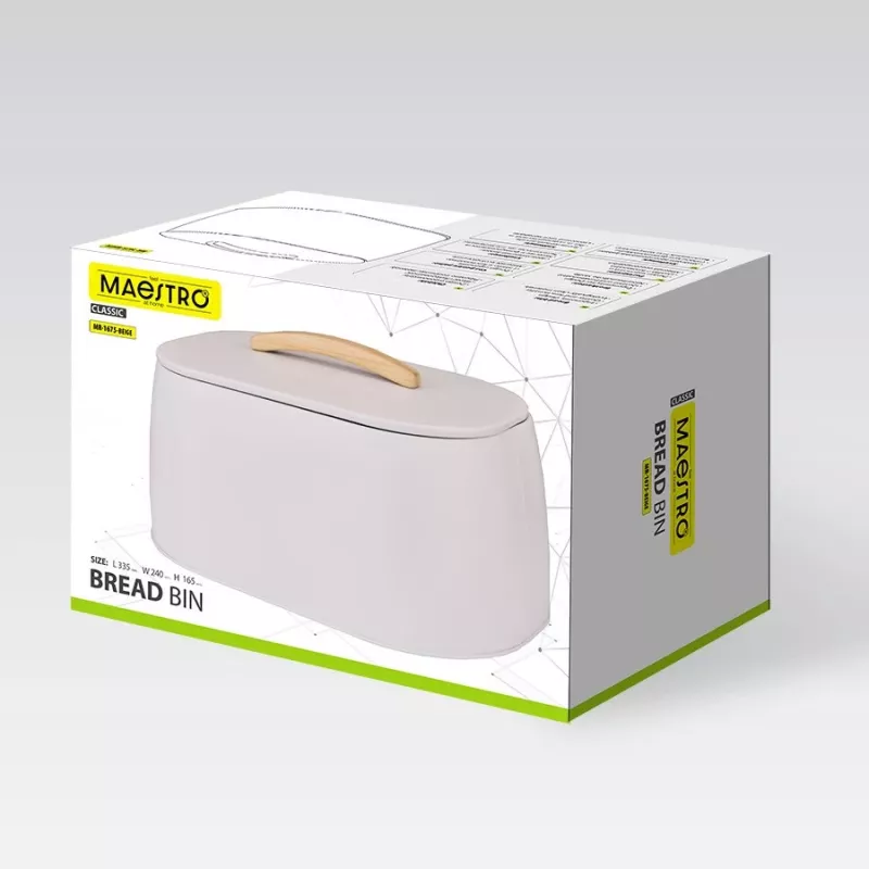 Breadbox Maestro MR-1675-BEIGE smėlio spalvos duonos laikymo dėžutė