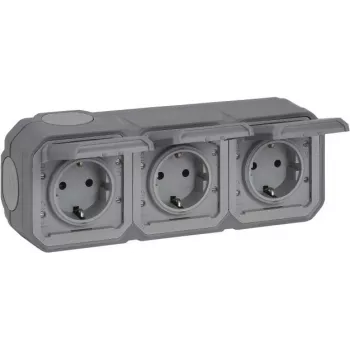 Legrand Plexo New APWG 069743L Schuko lizdas 3-jų lizdų IP44 pilkas 5 (069743L)