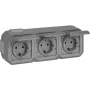 Legrand Plexo New APWG 069743L Schuko lizdas 3-jų lizdų IP44 pilkas 5 (069743L)