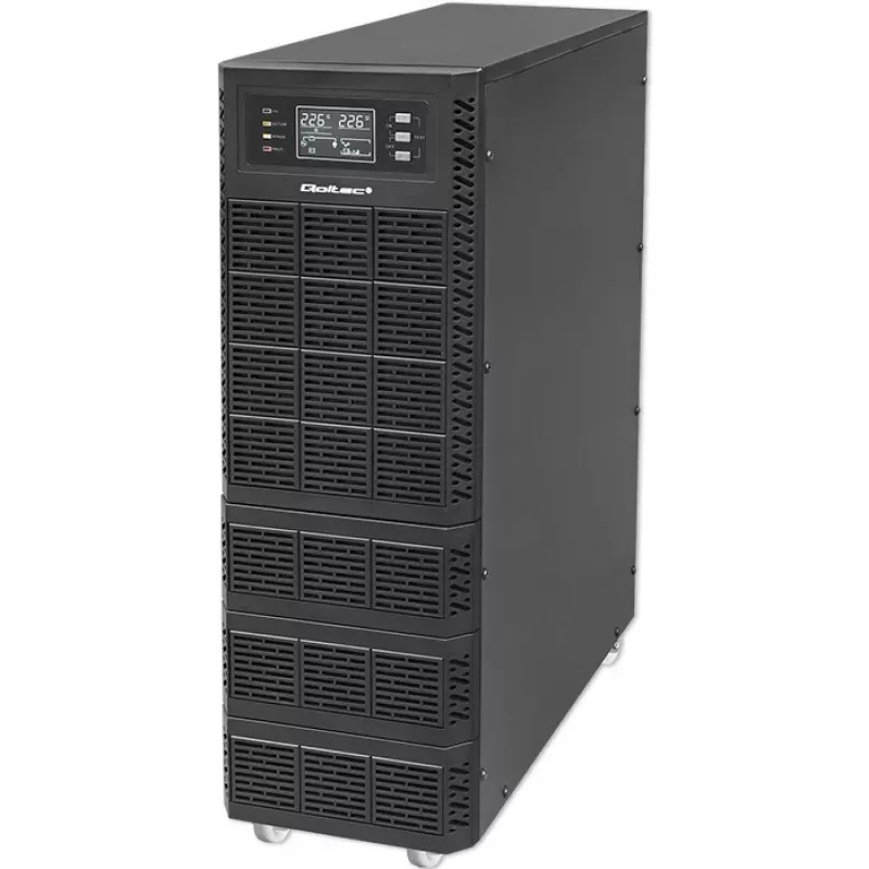 Qoltec 52284 Nepertraukiamo maitinimo šaltinis UPS | 10kVA | 10000W | Galios koeficientas 1.0 | LCD | EPO | USB | On-line