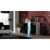Bordelis Cama Meble SOHO S7 120 cm — 3 durys, 4 lentynos, baltas viršus, juodas blizgesys