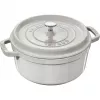 Apvalus ketaus puodas Staub 1,7 l White Truffle, emaliuotas cocotte viryklei ir orkaitei