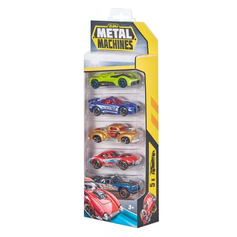 Metal Machines: 5 vnt. žaislinių automobilių rinkinys, 1:64, 1 serija - Asorti