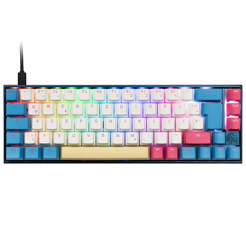Mechaninė klaviatūra Ducky Mecha SF Limited Dawn Edition RGB LED MX Brown — 65% kompaktiškas išdėstymas, karšto prijungimo, nenurodyta