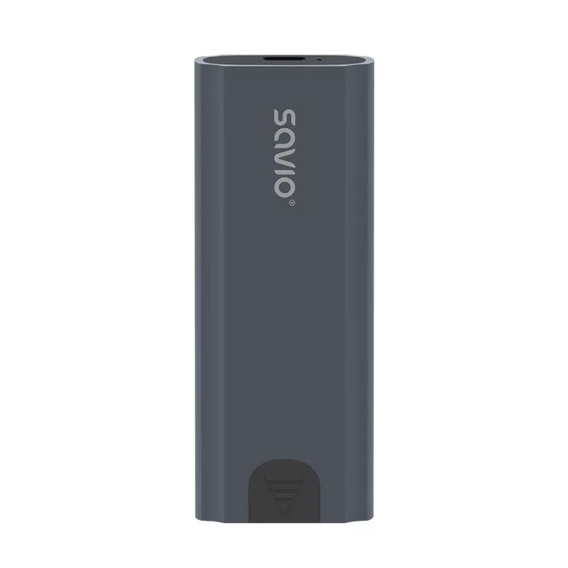M.2 SSD korpusas SAVIO AK-67 pilkas, USB 10 Gbit/s, vieno M.2 disko palaikymas