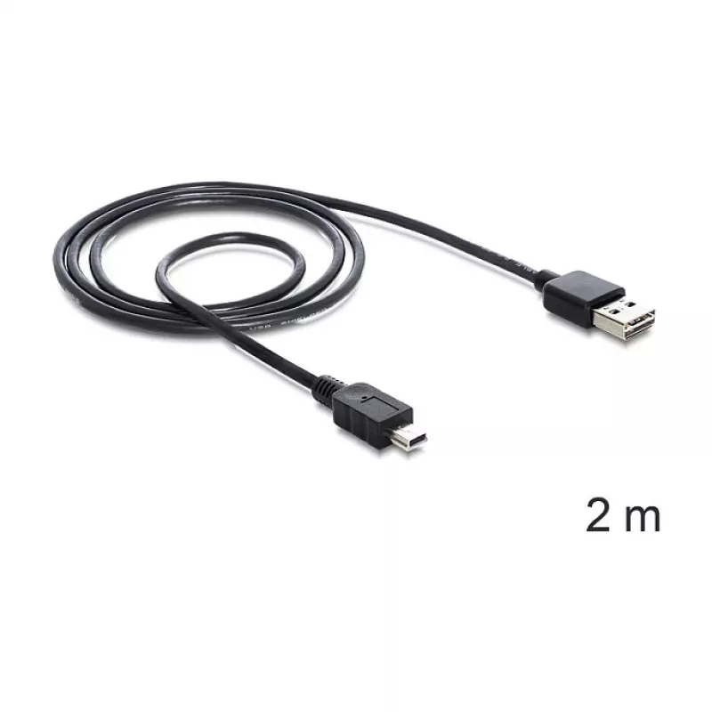 USB laidas DeLOCK 85554 USB 2.0 2m USB A Mini-USB B Juodas