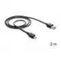 USB laidas DeLOCK 85554 USB 2.0 2m USB A Mini-USB B Juodas