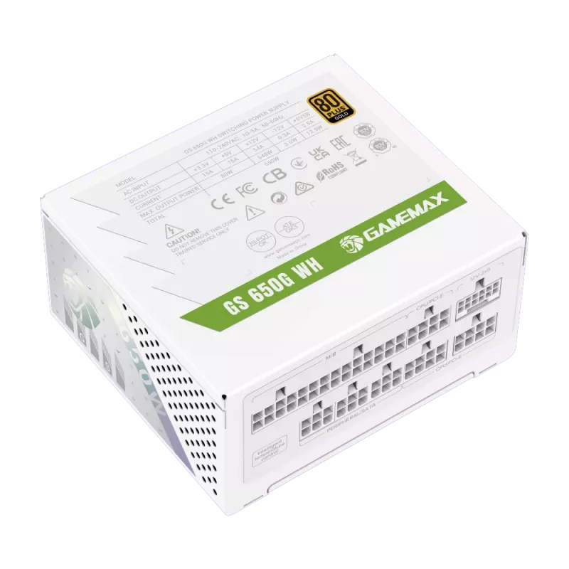 Gamemax maitinimo blokas, 80 PLUS, Gold | GS 650G WH | 650 W