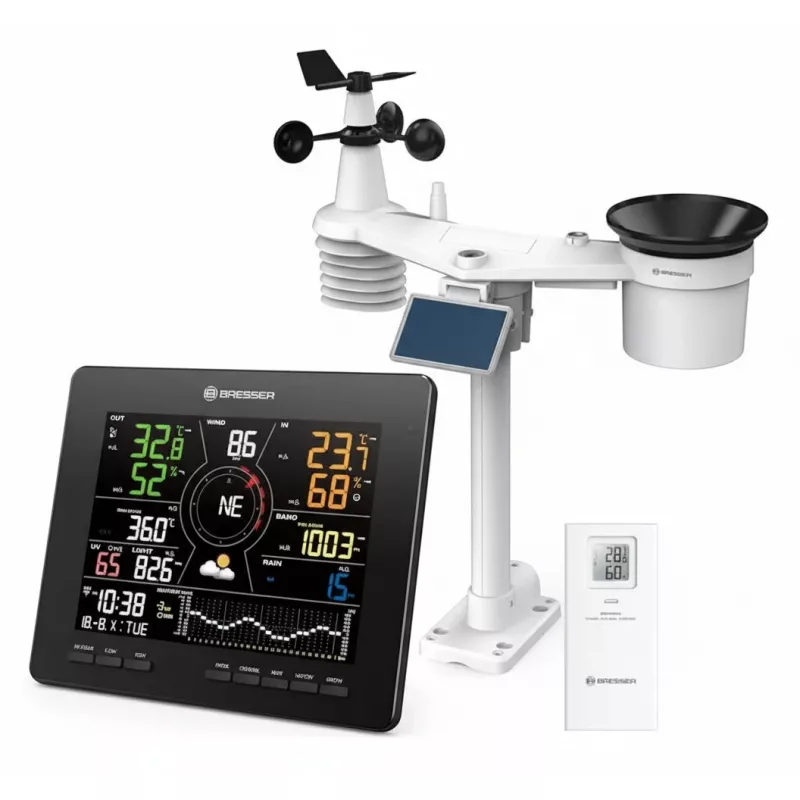 Bresser 7003800 7-in-1 belaidė patalpų ir lauko temperatūros bei drėgmės stebėjimo stotelė