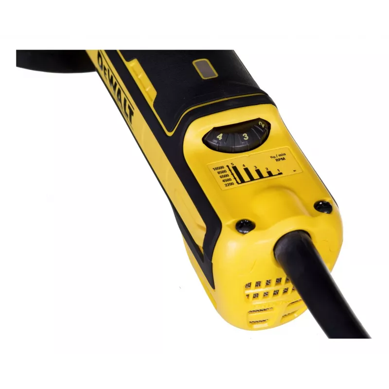 DeWALT DWE4357-QS nešiojamasis šlifuoklis Diskinis šlifuoklis Juoda, geltona 10500 RPM 1700 W