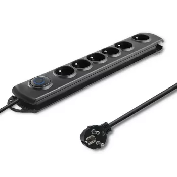 Įtampos ribotuvas Qoltec 50112 juodas 6 kintamosios srovės lizdai 230V 3m