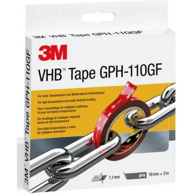 Lipni juosta 3M GPH-110F19-3, pilka, 3 m ilgio, 19 mm pločio, 1 ritinėlis