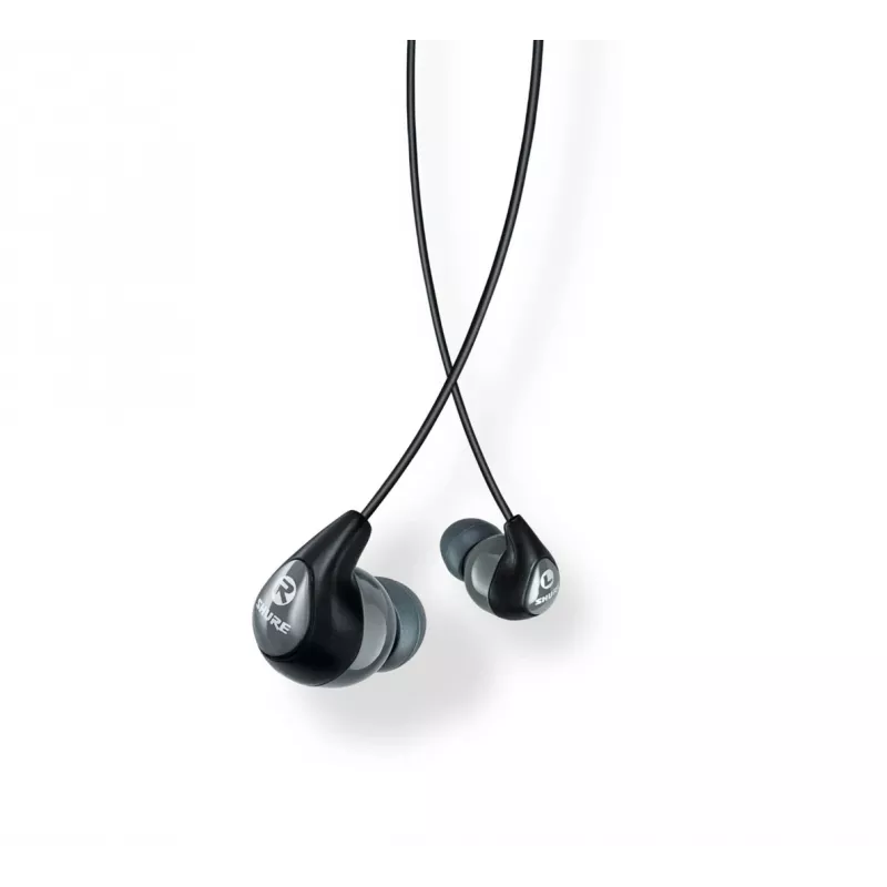 Shure SE112-GR laidinės ausinės į ausį, skirtos skambučiams/muzikai, juodos, pilkos