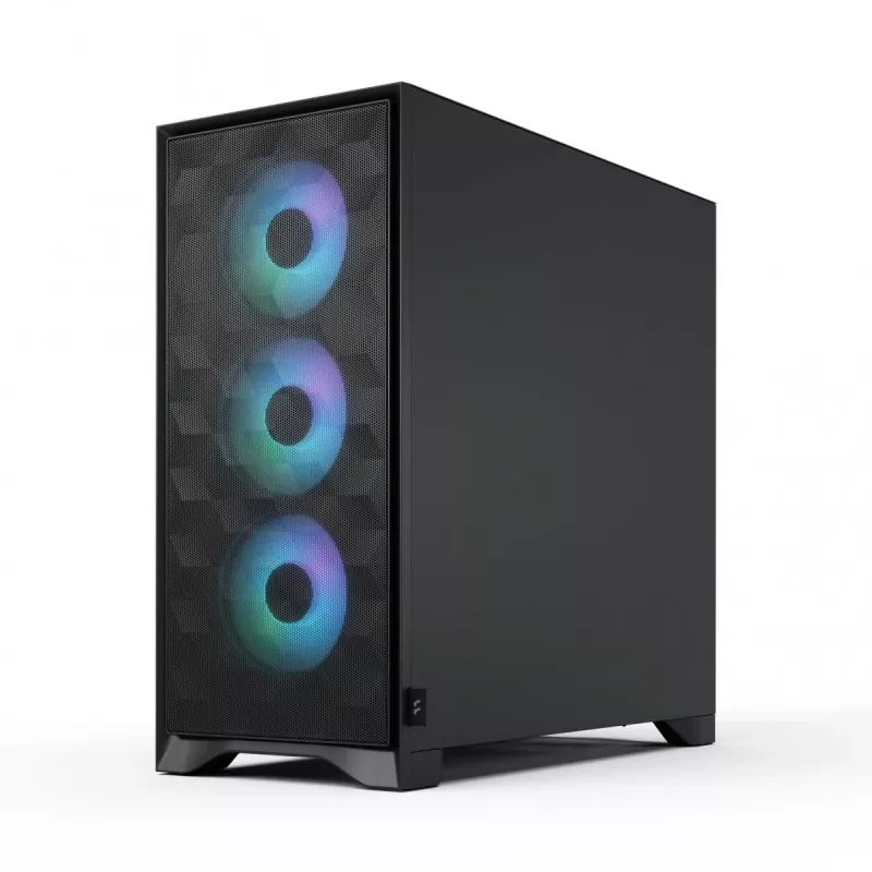 PC korpusas Fractal Design Pop 2 Air Juoda TG RGB Midi Tower — ATX/Micro‑ATX/Mini‑ITX, 3x120mm priekyje, 1x120mm gale, 2,5 colio+3,5 colio nišos