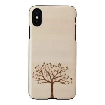 man and wood išmaniojo telefono dėklas iPhone X/XS, obels mediena, juodas