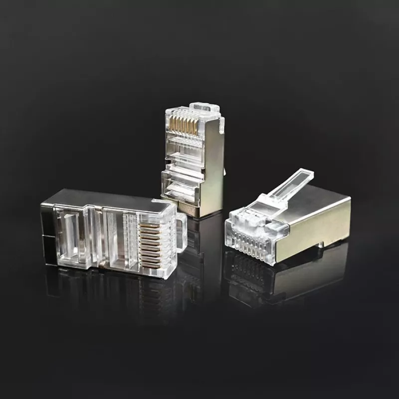 RJ45 modulinė jungtis QOLTEC 54556 CAT6 FTP, sidabrinė, 18×22×11 mm, pakuotėje 100 vnt.