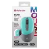 Belaidė pelė DEFENDER Silent Click C Mint 52294 — abiem rankoms tinkama, 1600 DPI, 2,4 GHz nano USB