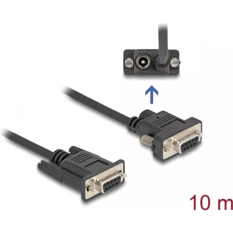 Serijinis kabelis DeLOCK 88240 10 m DB-9 juodas