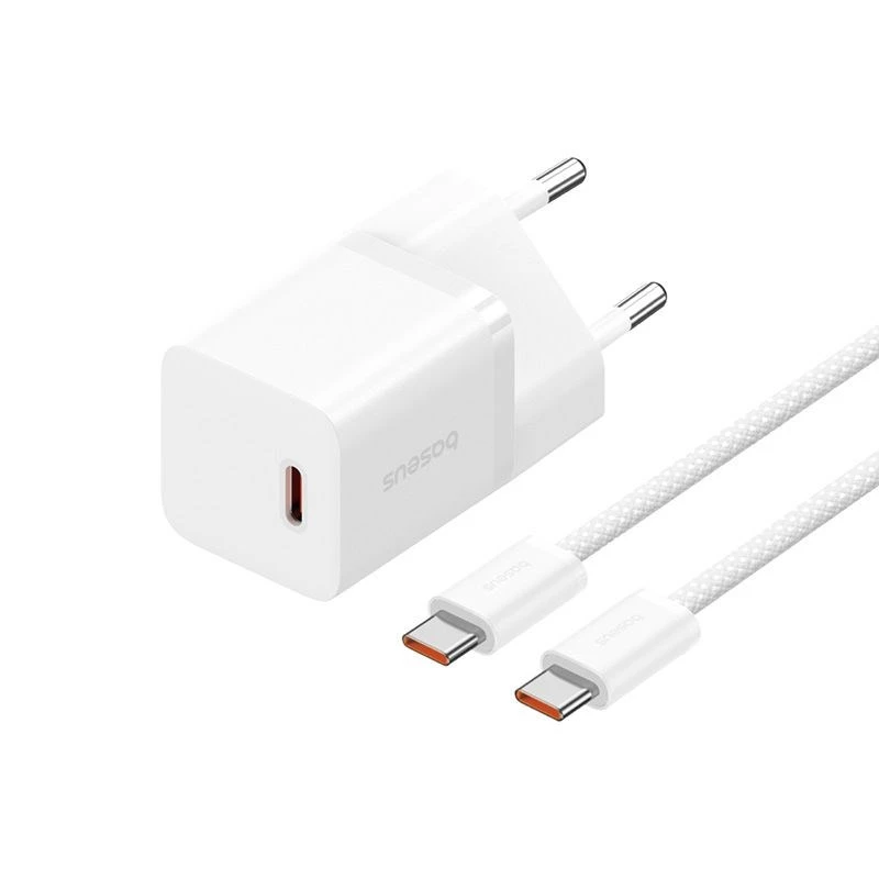 Baseus P10110902213-01 USB-C GaN5 mini 30W tinklo įkroviklis Balta