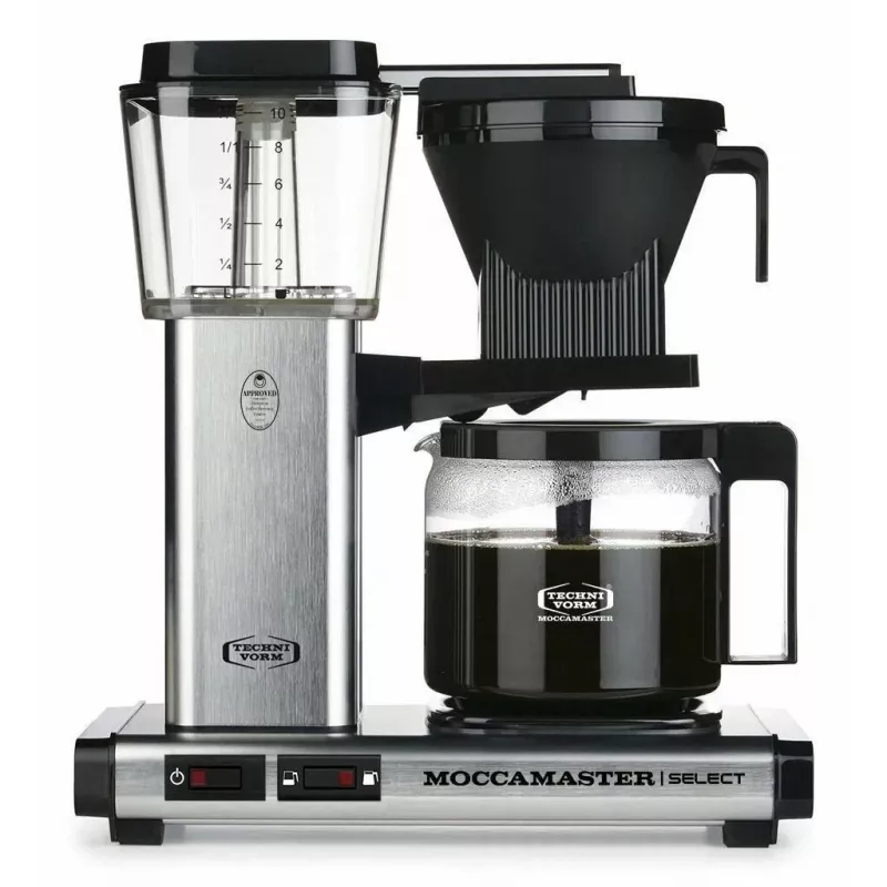 Lašelinis kavos virimo aparatas MOCCAMASTER KBG 741 — 1,25 l vandens talpykla, 10 puodelių ąsotis, 1520 W, nerūdijantis plienas / juoda